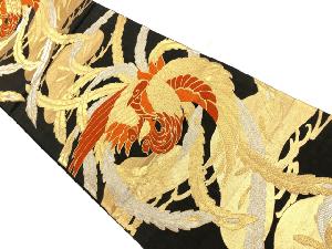 アンティーク　洛陽織物製　鳥模様織出し袋帯（材料）